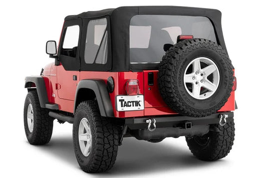 TACTIK TJRBTB-001 Classic Rear Bumper with D-Rings for 87-06 Jeep Wrangler YJ, TJ, & TJ Unlimited