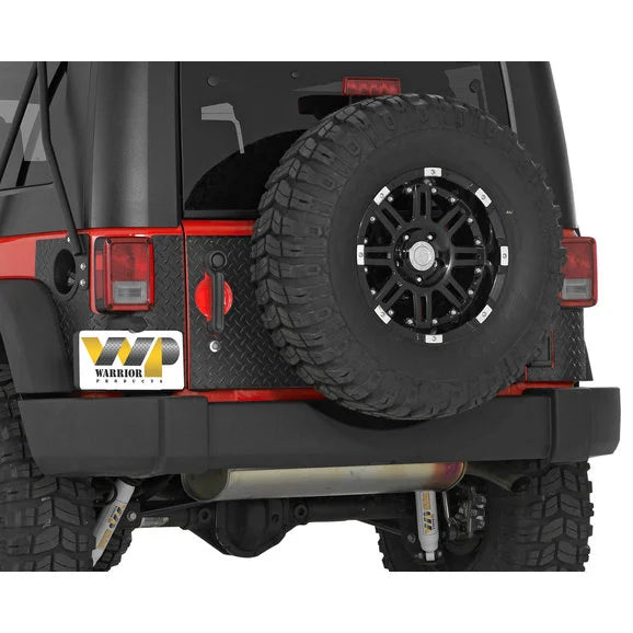 Load image into Gallery viewer, Warrior Products 919APC Rear Corners with Holes in Black Diamond Plate for 07-18 Jeep Wrangler JK 2 Door
