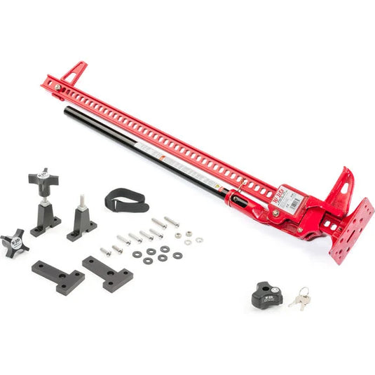 Hi-Lift Jack All-Cast Iron 48" Red Jack with Jack Hood Mount & Hood Mount Lock for 97-06 TJ & Unlimited