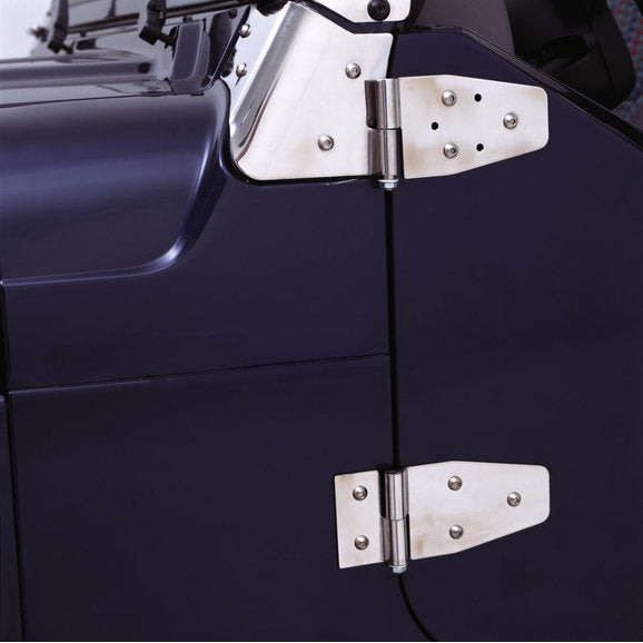 Rampage Products 7441 Stainless Steel Door Hinge Set for 87-06 Jeep Wrangler YJ with Half Steel Doors, TJ & Unlimited