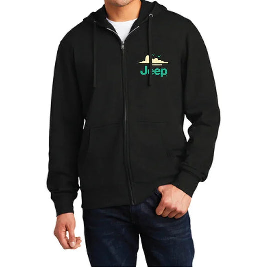 Jeep Merchandise Mens Jeep Dunes Zip Hoodie Sweatshirt in Black