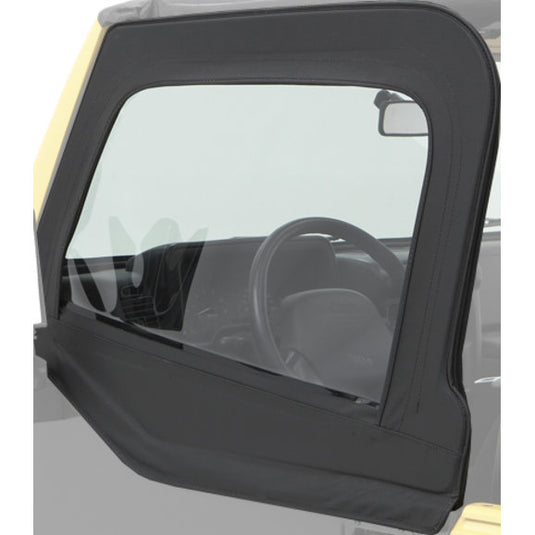 Bestop 5179515 HighRock 4x4 Element Upper Doors in Black Denim for 80-95 Jeep CJ-7, CJ-8 Scrambler & Wrangler YJ