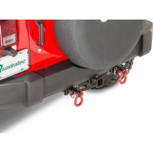 VersaHitch 2" Receiver Hitch with Wiring Kit, Jeep Logo Plug, 1.5" Receiver D-Ring Mount & 3/4" D-Ring for 07-18 Jeep Wrangler JK