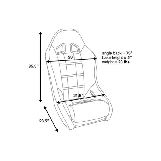 Corbeau 68802B Baja XP Suspension Seat in Black Vinyl/Cloth