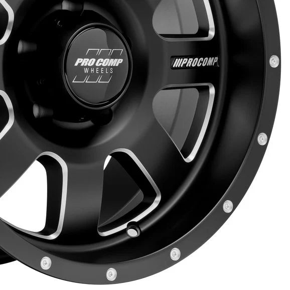 Load image into Gallery viewer, Pro Comp Trilogy Wheel in Satin Black with Machined Edges for 07-18 Jeep Wrangler JK and 99-18 Grand Cherokee WJ, WK, &amp; WK2
