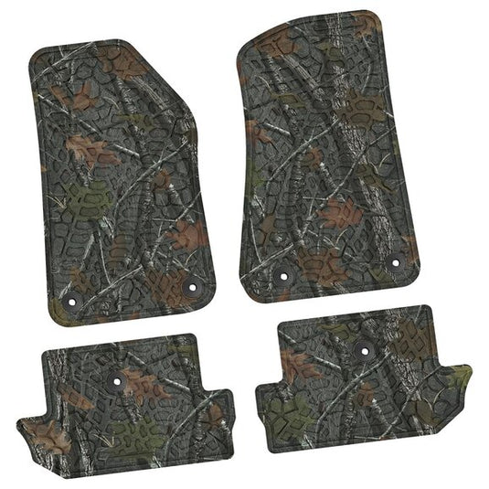 FlexTread Tire Tread/Scorched Earth Scene Front & Rear Floor Liners for 18-24 Jeep Wrangler JL 2-Door