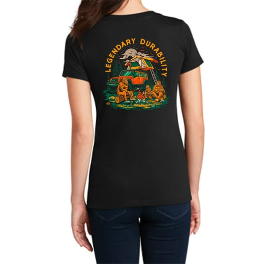 Jeep Merchandise Ladies Jeep Sasquatch V-Neck in Black