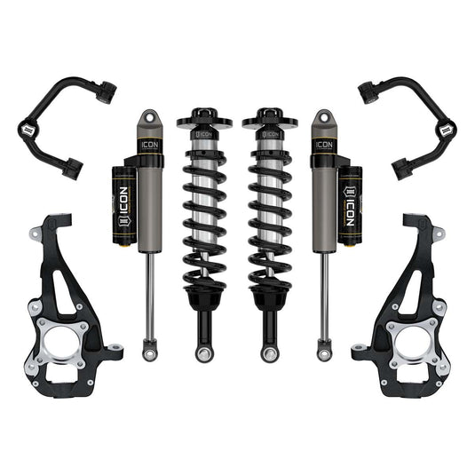 ICON 2021-2023 Ford F150 4WD, 3.5-4.5" Lift, Suspension System with Tubular Upper Control Arms