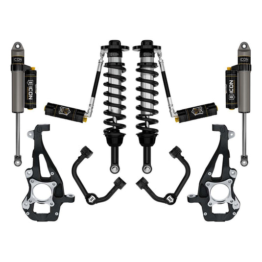 ICON 2021-2023 Ford F150 4WD, 3.5-4.5" Lift, Suspension System with Tubular Upper Control Arms