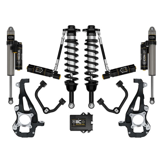 ICON 2021-2023 Ford F150 4WD, 3.5-4.5" Lift, Suspension System with Tubular Upper Control Arms