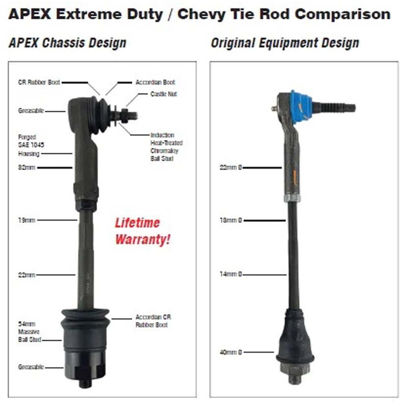 Load image into Gallery viewer, Apex Chassis Heavy Duty Tie Rod Assembly for 1999-2020 Chevy/GM Silverado/Suburban/Sierra 1500/2500/3500
