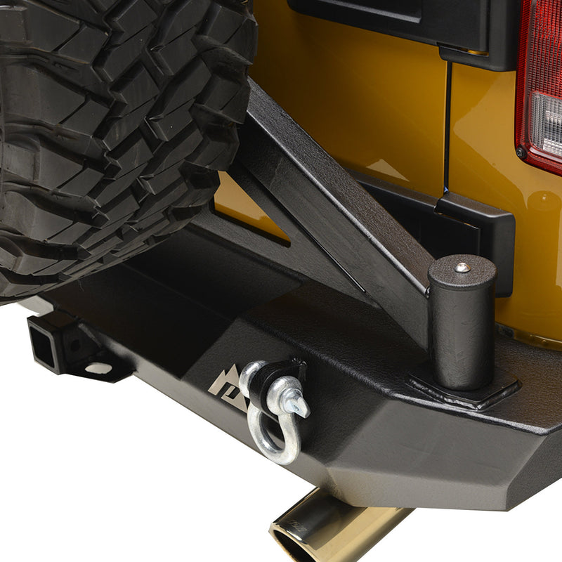 Load image into Gallery viewer, Paramount Automotive 51-0395 Rear Bumper with Tire Carrier for 07-18 Jeep Wrangler JK
