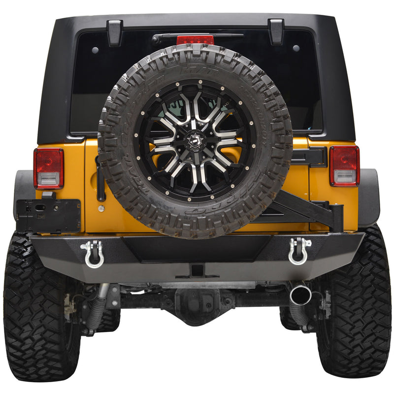 Load image into Gallery viewer, Paramount Automotive 51-0395 Rear Bumper with Tire Carrier for 07-18 Jeep Wrangler JK
