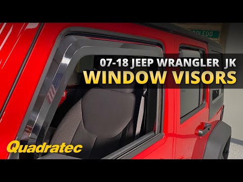 Load and play video in Gallery viewer, Quadratec 4pc Window Visors for 07-18 Jeep Wrangler JK Unlimited
