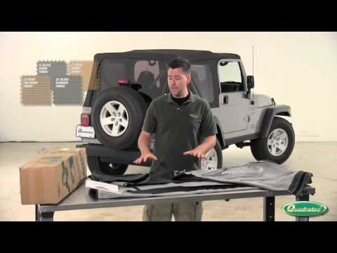 Load and play video in Gallery viewer, QuadraTop Replacement Soft Top with Upper Doors &amp; Tinted Rear Windows for 97-06 Jeep Wrangler TJ

