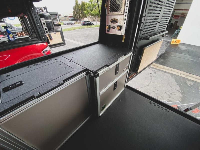 Load image into Gallery viewer, Goose Gear Alu-Cab Alu-Cabin Canopy Camper - Toyota Tundra 2022-Present 3rd Gen. - Rear Double Drawer Module
