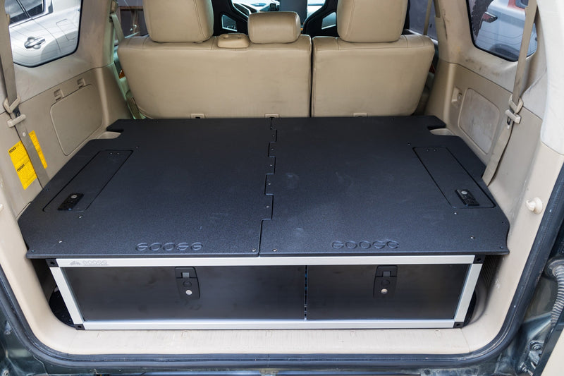 Load image into Gallery viewer, Goose Gear Lexus GX470 2002-2009 1st Gen. - Side x Side Drawer Module with Fitted Top Plate - 41-3/8&quot;W x 10&quot;H x 36&quot;D
